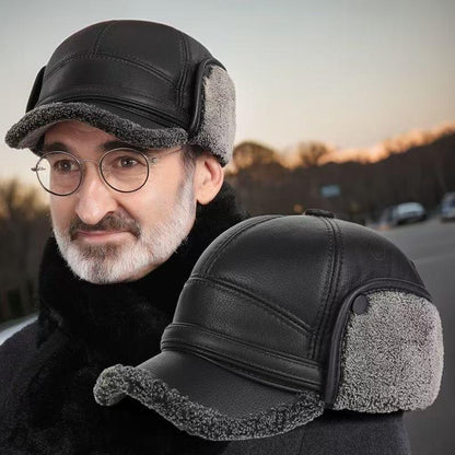 🧢 Wintermuts voor heren met platte oorkappen van schapenvacht