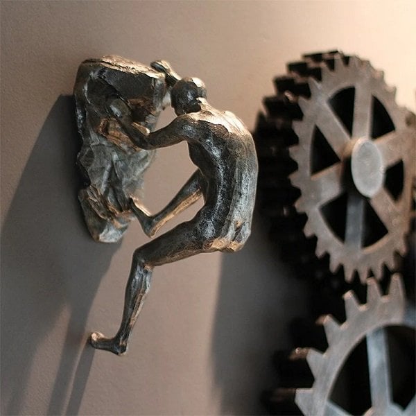 Klimmer sculptuur wanddecoratie