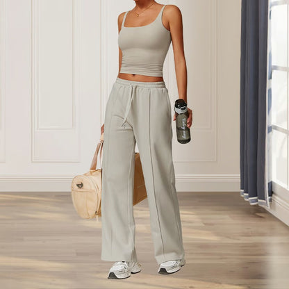 Mouwloze, ademende yogatop met ingebouwde BH