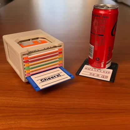 Retro Onderzetters - Incl. Onderzetterhouder
