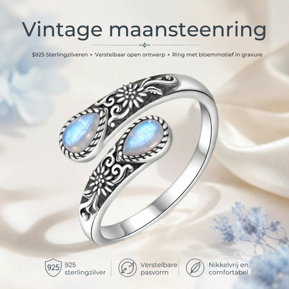 Zilveren Maansteen Ring