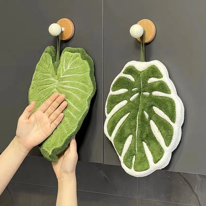 Zijdezachte Microvezelhanddoek met Botanisch Bladmotief - 2 Stuks