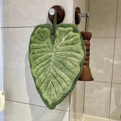 Zijdezachte Microvezelhanddoek met Botanisch Bladmotief - 2 Stuks