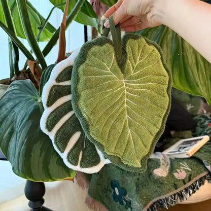Zijdezachte Microvezelhanddoek met Botanisch Bladmotief - 2 Stuks