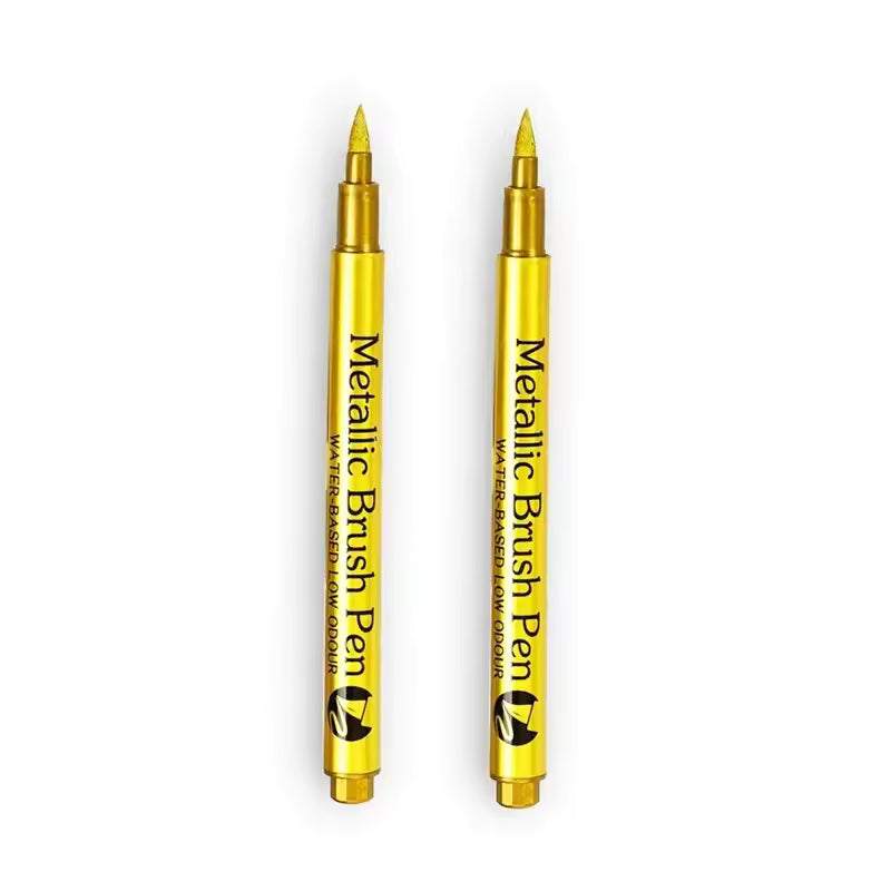 Metallic Grafsteen Pen - Duurzaam en Weerbestendig - 2 Stuks
