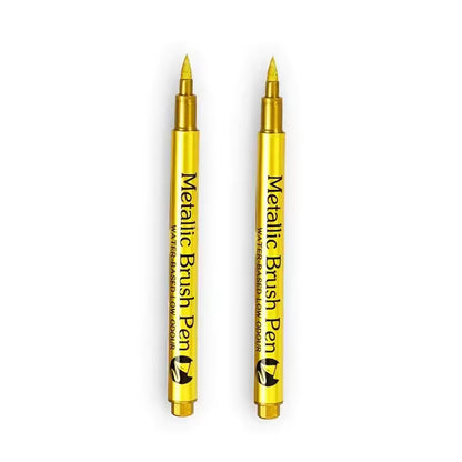 Metallic Grafsteen Pen - Duurzaam en Weerbestendig - 2 Stuks