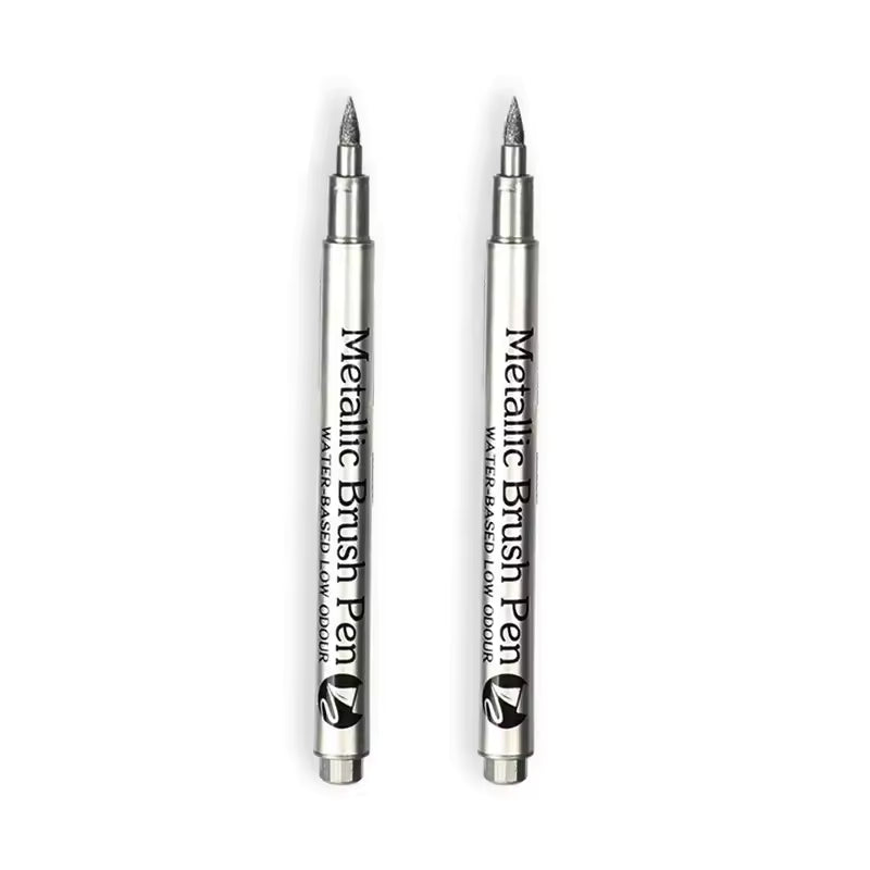 Metallic Grafsteen Pen - Duurzaam en Weerbestendig - 2 Stuks