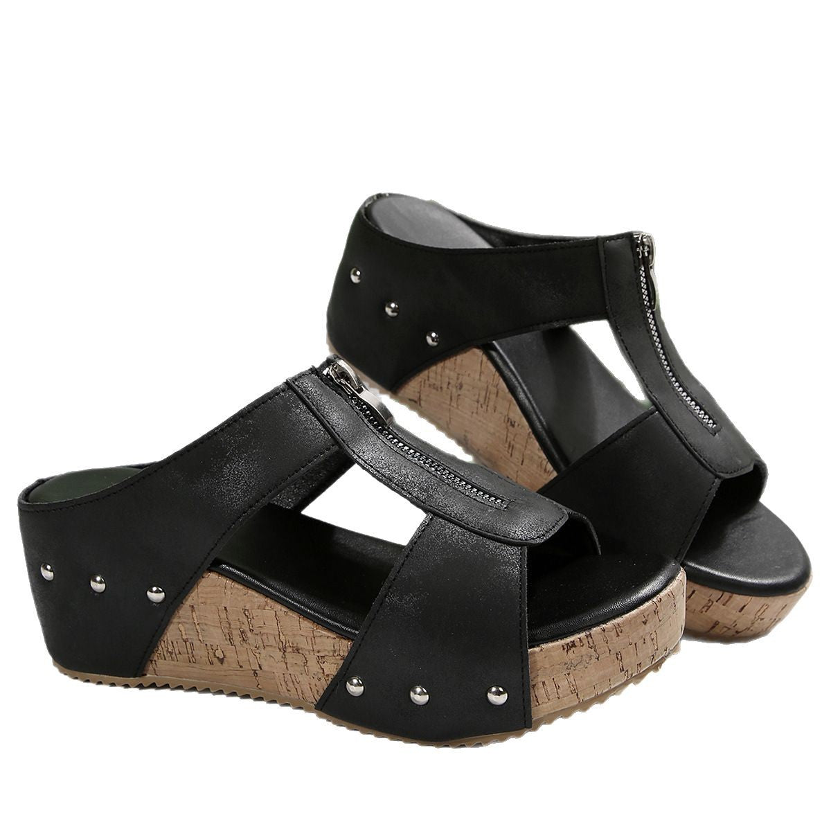 Verhoogde Orthopedische Sandalen met Open Teen en Sleehak