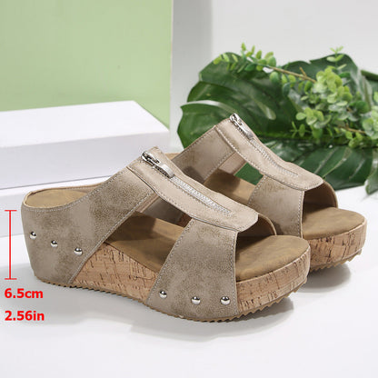 Verhoogde Orthopedische Sandalen met Open Teen en Sleehak