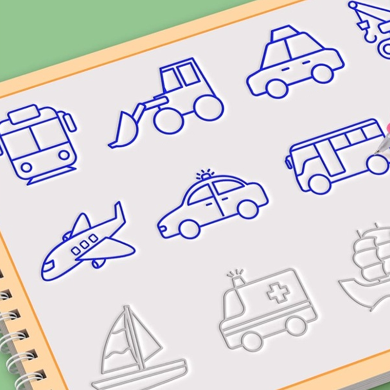 Cartoon Tekenboek met Contourlijnen voor Kinderen
