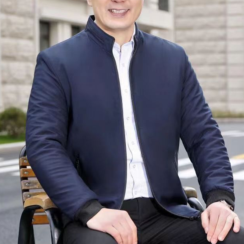 Heren Eenkleurige Warme Jas met Voering