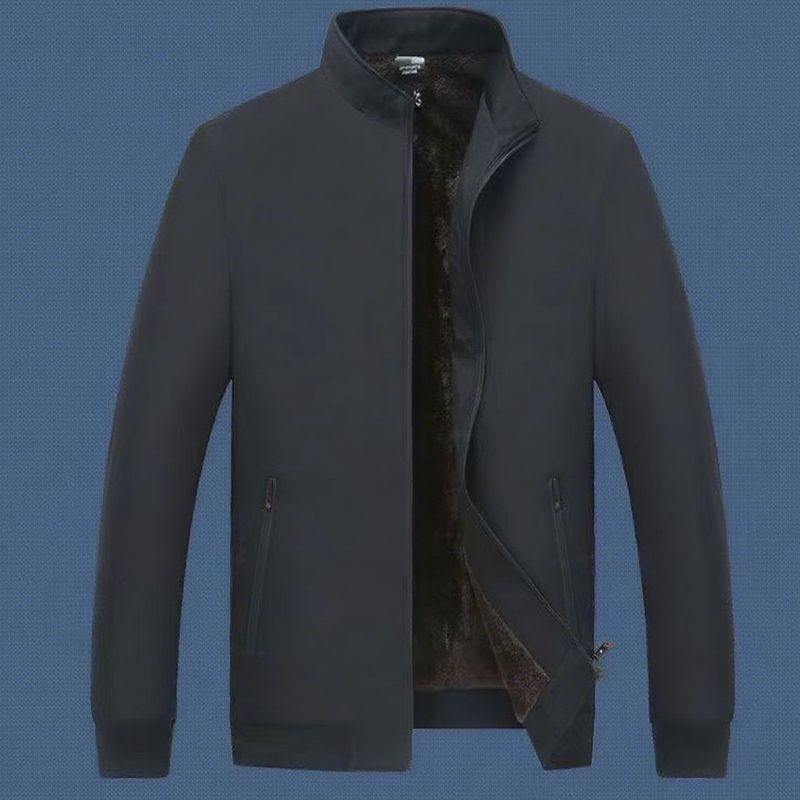 Heren Eenkleurige Warme Jas met Voering