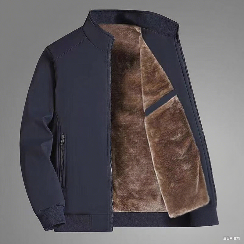 Heren Eenkleurige Warme Jas met Voering