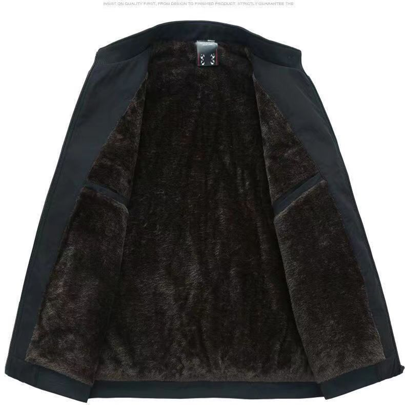 Heren Eenkleurige Warme Jas met Voering