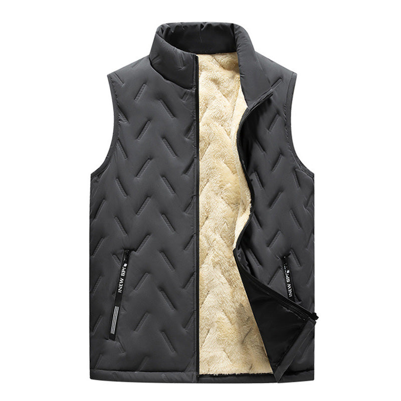 Unisex winterwarme casual mouwloze gewatteerde vest met fleecevoering
