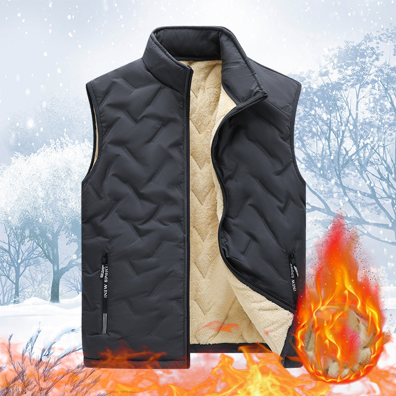 Unisex winterwarme casual mouwloze gewatteerde vest met fleecevoering