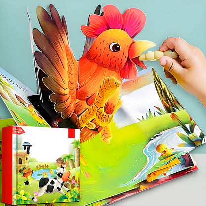 ✨3D-kinderboek met pop-updieren – interactief hulpmiddel voor vroeg leren