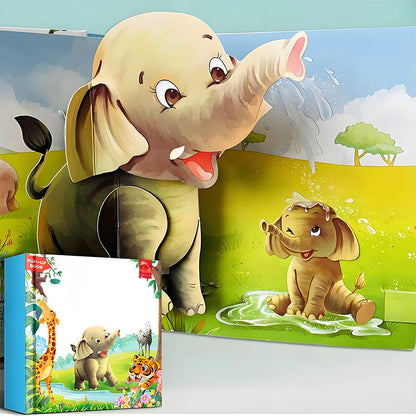 ✨3D-kinderboek met pop-updieren – interactief hulpmiddel voor vroeg leren