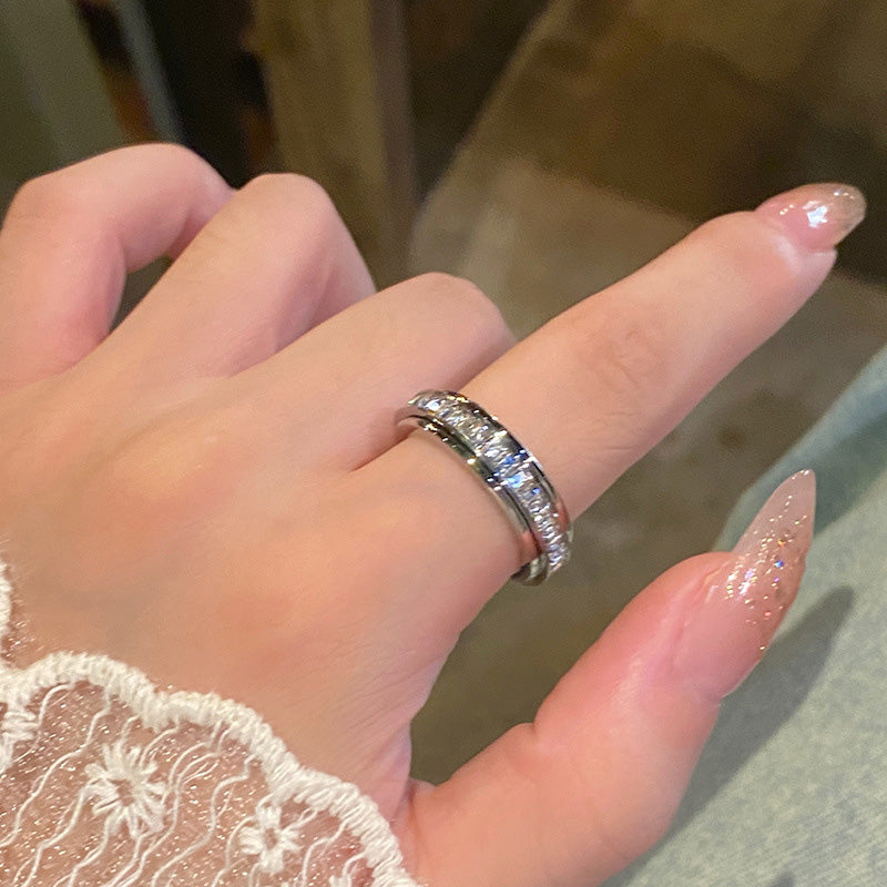 Draaibare Spinnerring van Titaniumstaal met Zirkonia