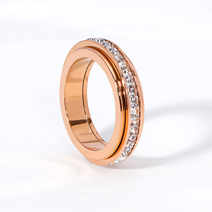 Draaibare Spinnerring van Titaniumstaal met Zirkonia