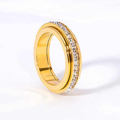 Draaibare Spinnerring van Titaniumstaal met Zirkonia
