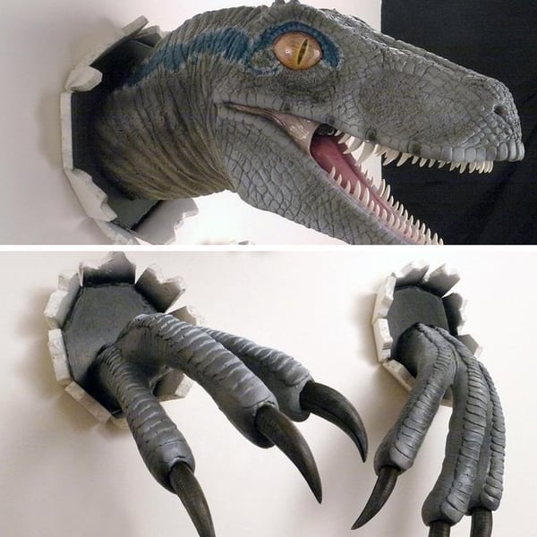3D Velociraptor  - Wanddecoratie