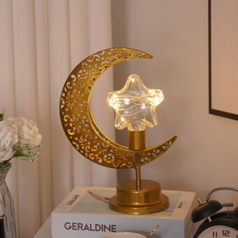 Decoratieve Ramadan LED-tafellamp in maanlichtstijl