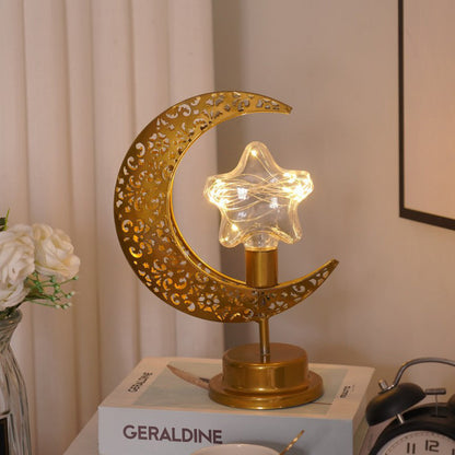 Decoratieve Ramadan LED-tafellamp in maanlichtstijl