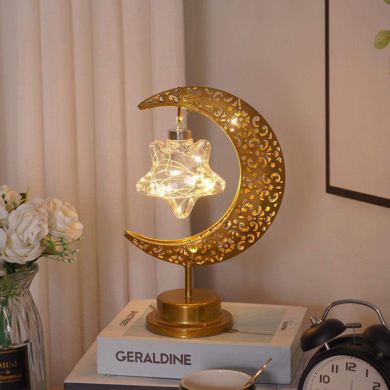 Decoratieve Ramadan LED-tafellamp in maanlichtstijl
