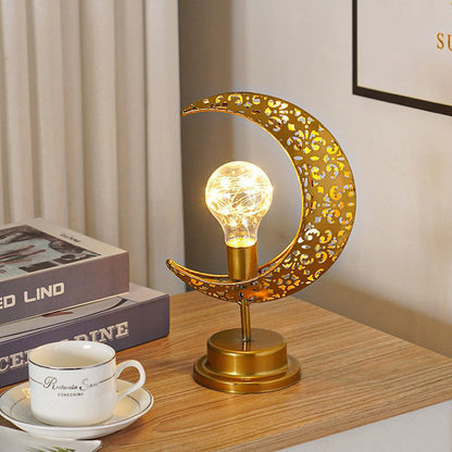 Decoratieve Ramadan LED-tafellamp in maanlichtstijl