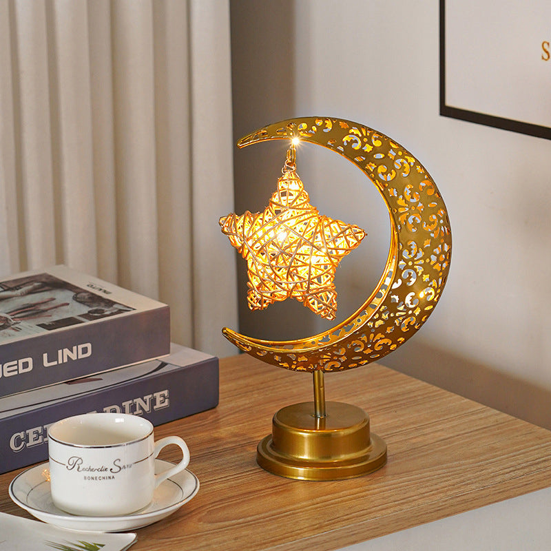 Decoratieve Ramadan LED-tafellamp in maanlichtstijl