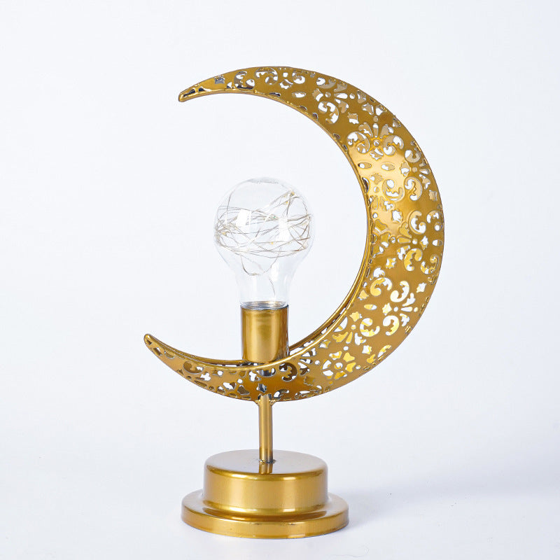 Decoratieve Ramadan LED-tafellamp in maanlichtstijl