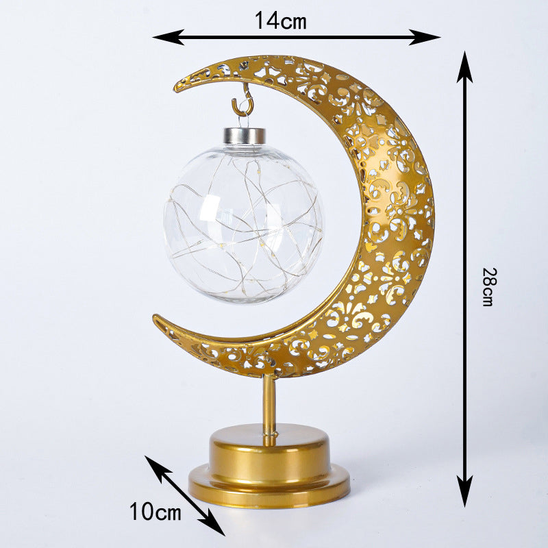 Decoratieve Ramadan LED-tafellamp in maanlichtstijl