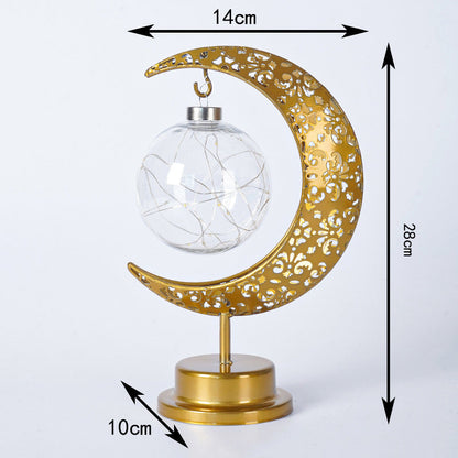 Decoratieve Ramadan LED-tafellamp in maanlichtstijl