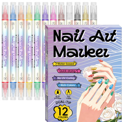 Dubbelzijdige Nagelkunstpen Set (12/24 Stuks)