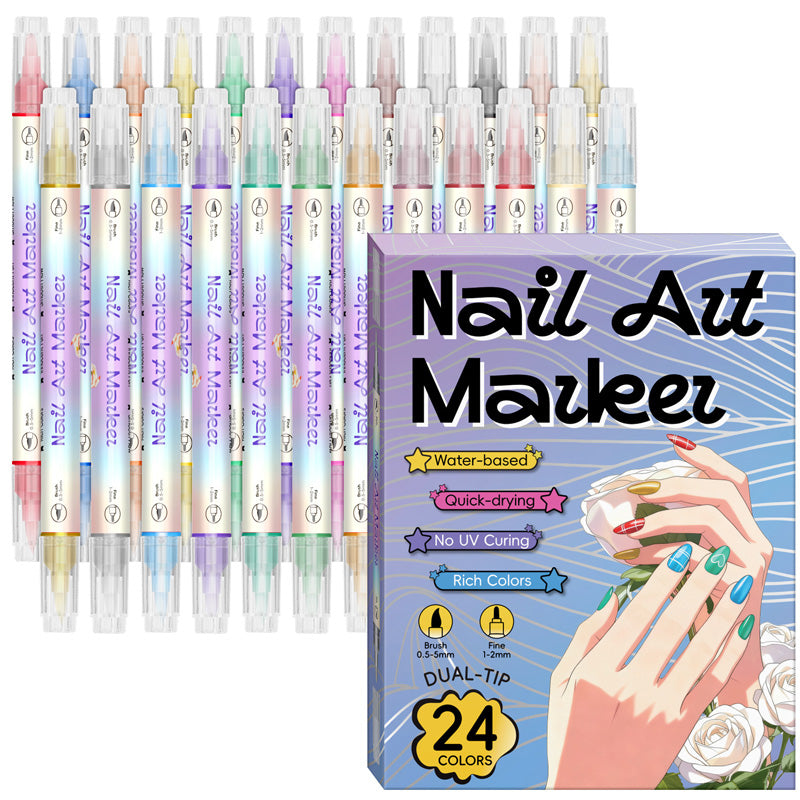 Dubbelzijdige Nagelkunstpen Set (12/24 Stuks)