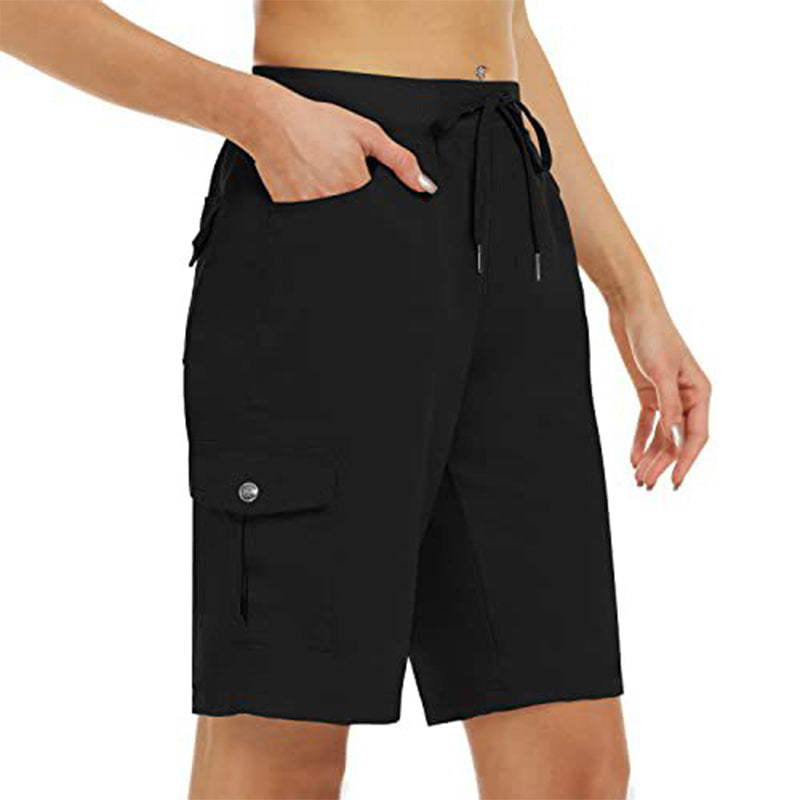 Sneldrogende cargoshort voor dames met zakken