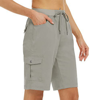Sneldrogende cargoshort voor dames met zakken