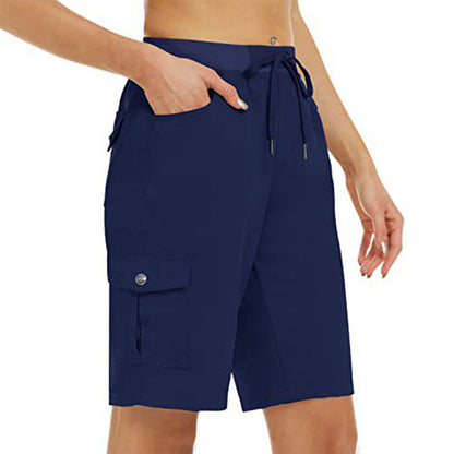 Sneldrogende cargoshort voor dames met zakken