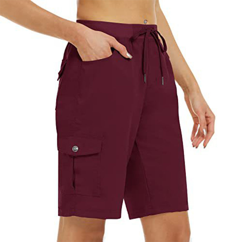 Sneldrogende cargoshort voor dames met zakken