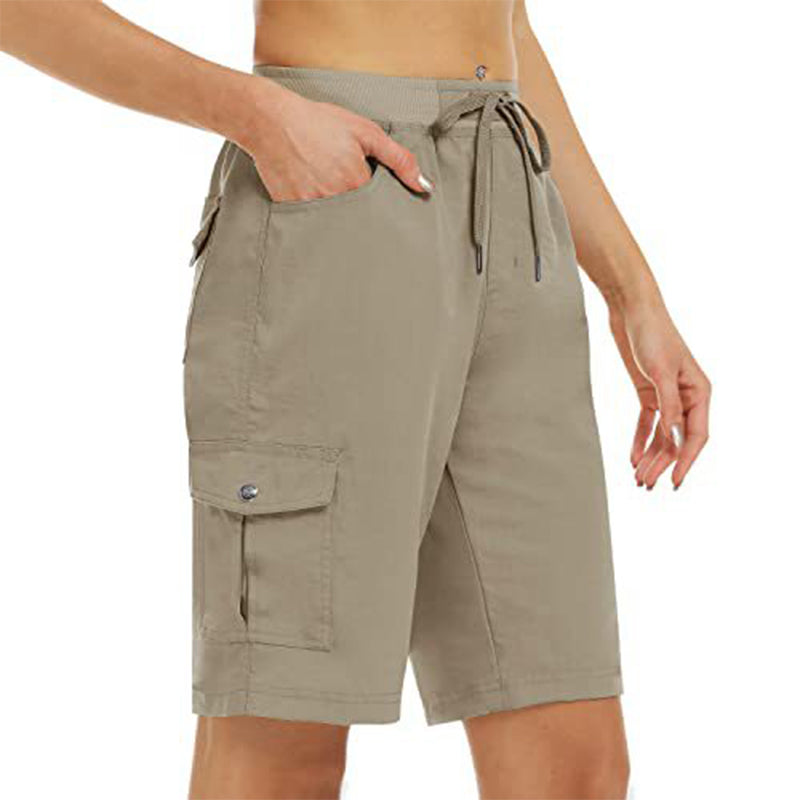 Sneldrogende cargoshort voor dames met zakken