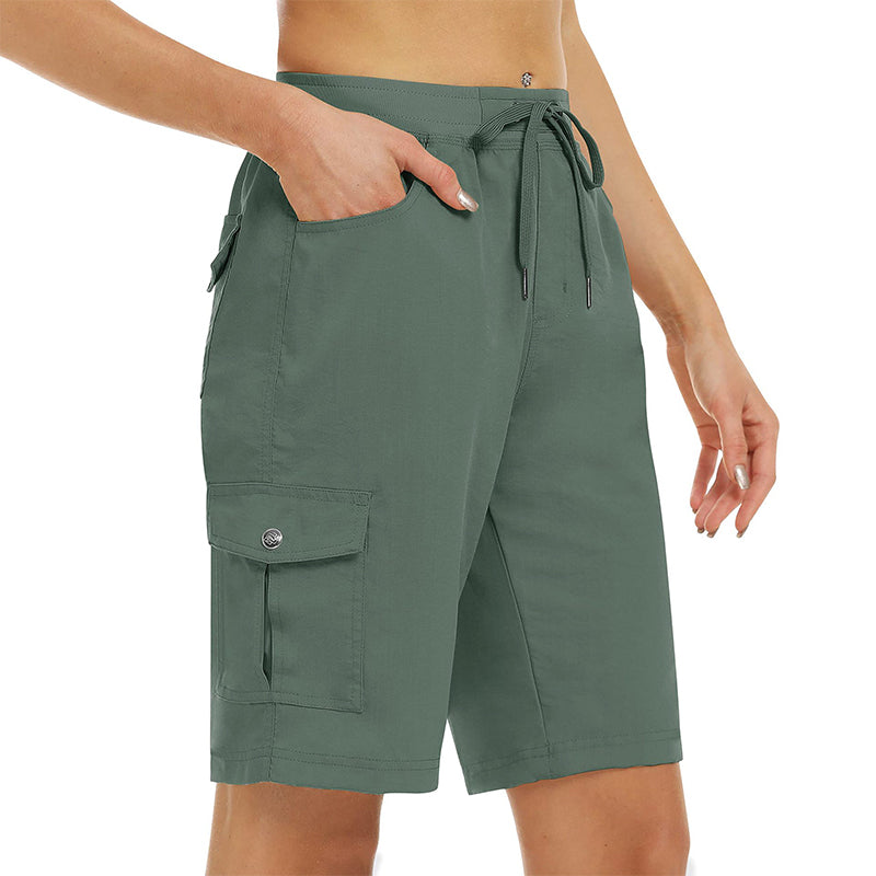 Sneldrogende cargoshort voor dames met zakken