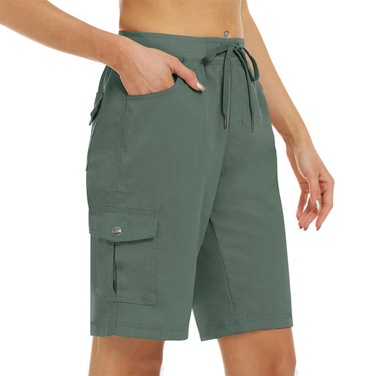 Sneldrogende cargoshort voor dames met zakken