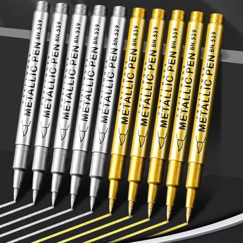 Metallic Grafsteen Pen - Duurzaam en Weerbestendig - 2 Stuks