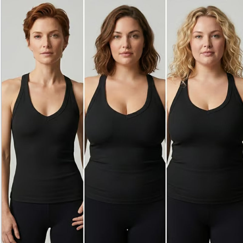 Slim-Fit Nylon Topje met Ingebouwde BH voor Dames