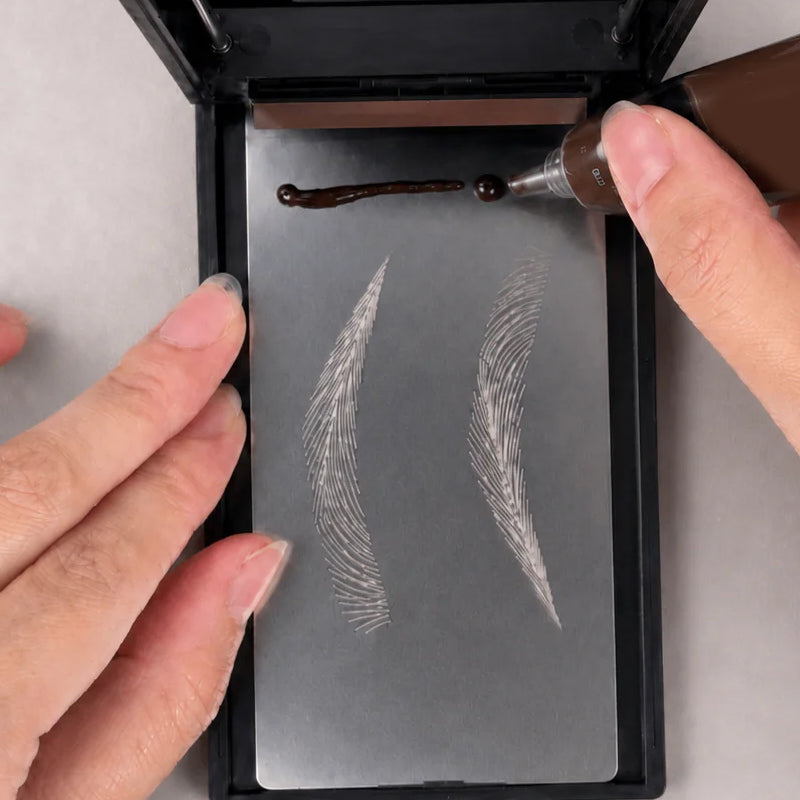 Waterbestendige Wenkbrauwstempelset met Microblading Effect