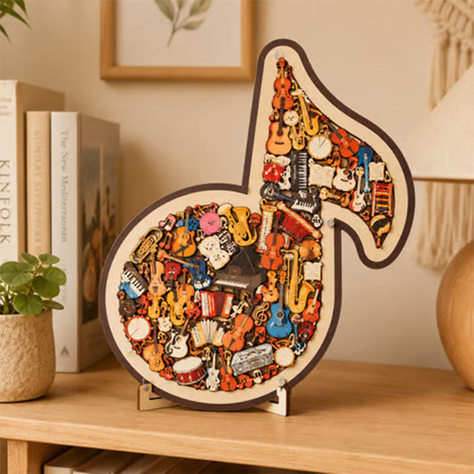 Houten Muzieknoot Puzzel
