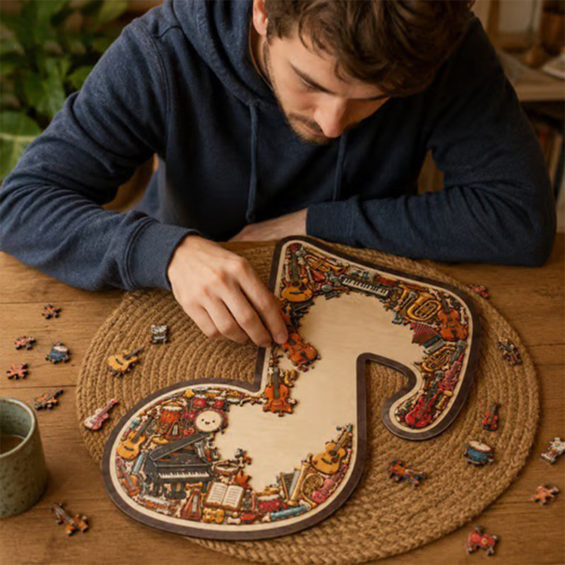 Houten Muzieknoot Puzzel