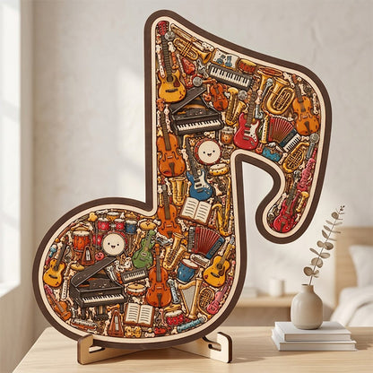Houten Muzieknoot Puzzel