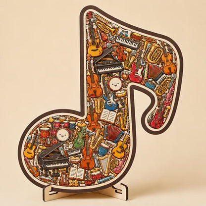 Houten Muzieknoot Puzzel